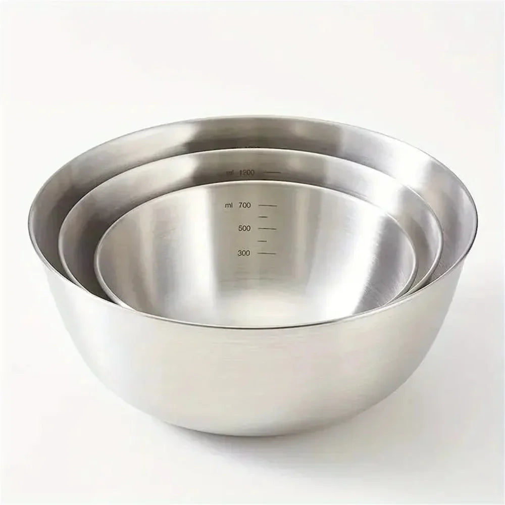 Versatile Stainless Steel Bowl Trio