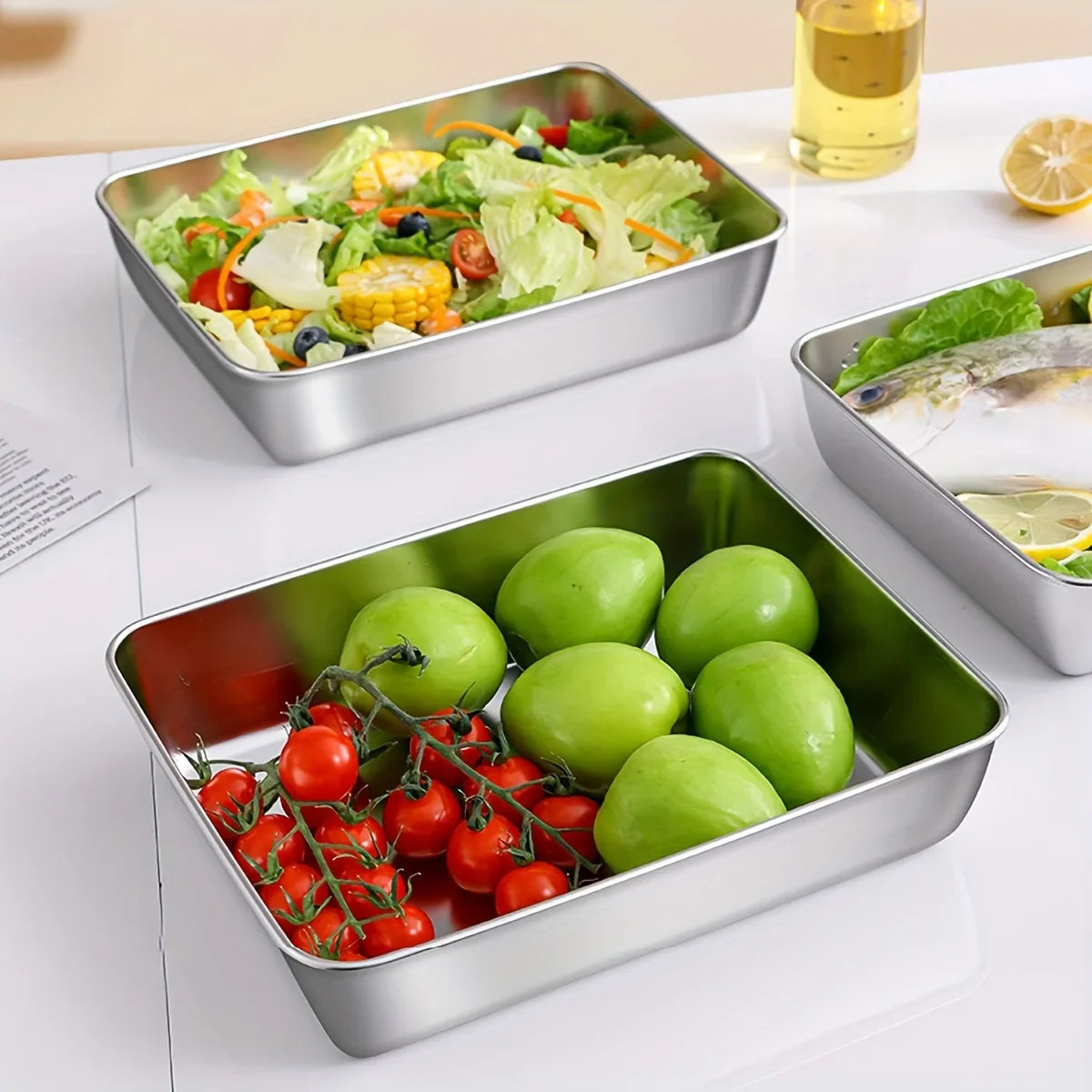 Novaro Stainless Steel Food Storage 3 Piece Set