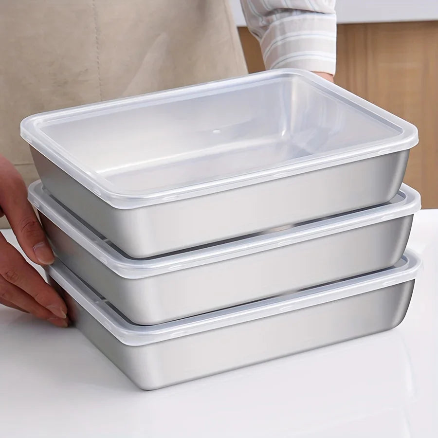 Novaro Stainless Steel Food Storage 3 Piece Set