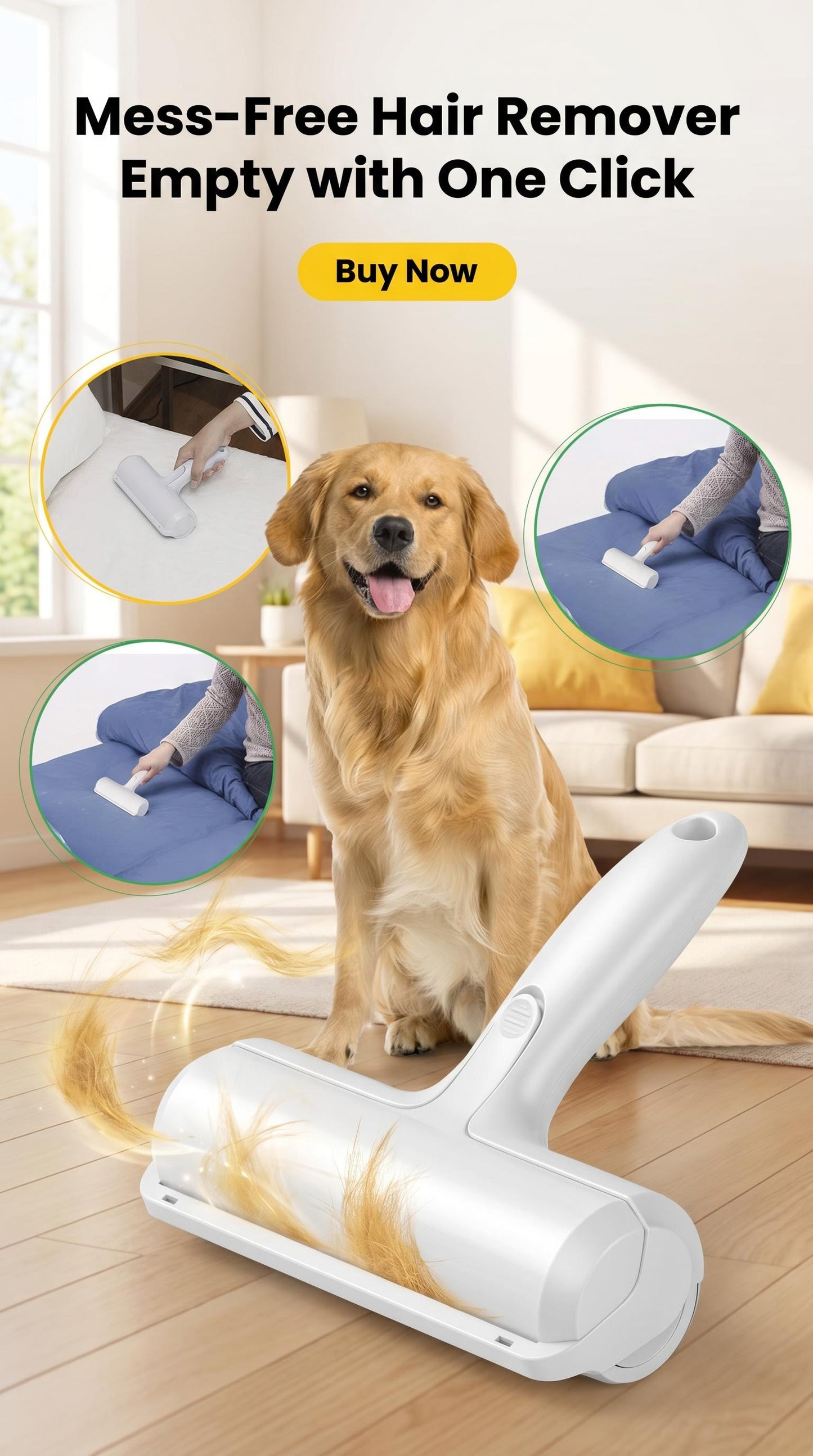 Self-Cleaning Pet Hair Remover Roller